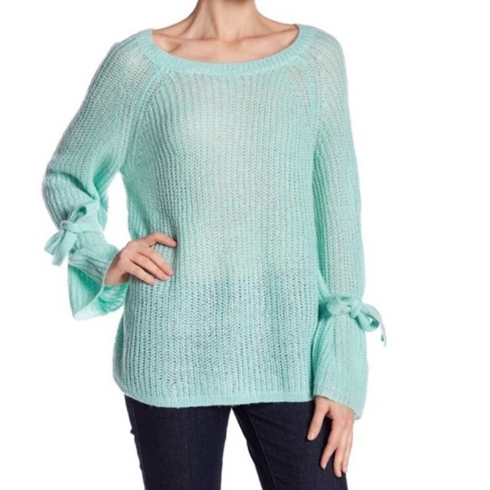 Project Naadam Open Knit Tied Sleeve Sweater M